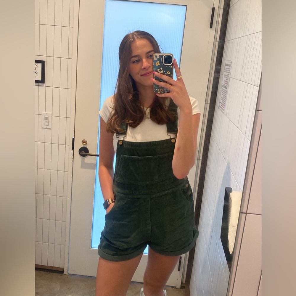 Princess Polly Kacey Short Overalls Khaki